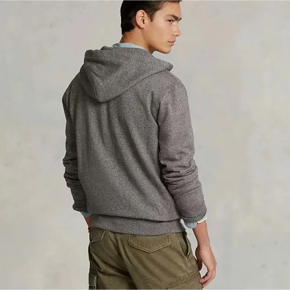 Polo Ralph Lauren Men's Gray Fleece Lined Full Zip Hoodie Size XXL